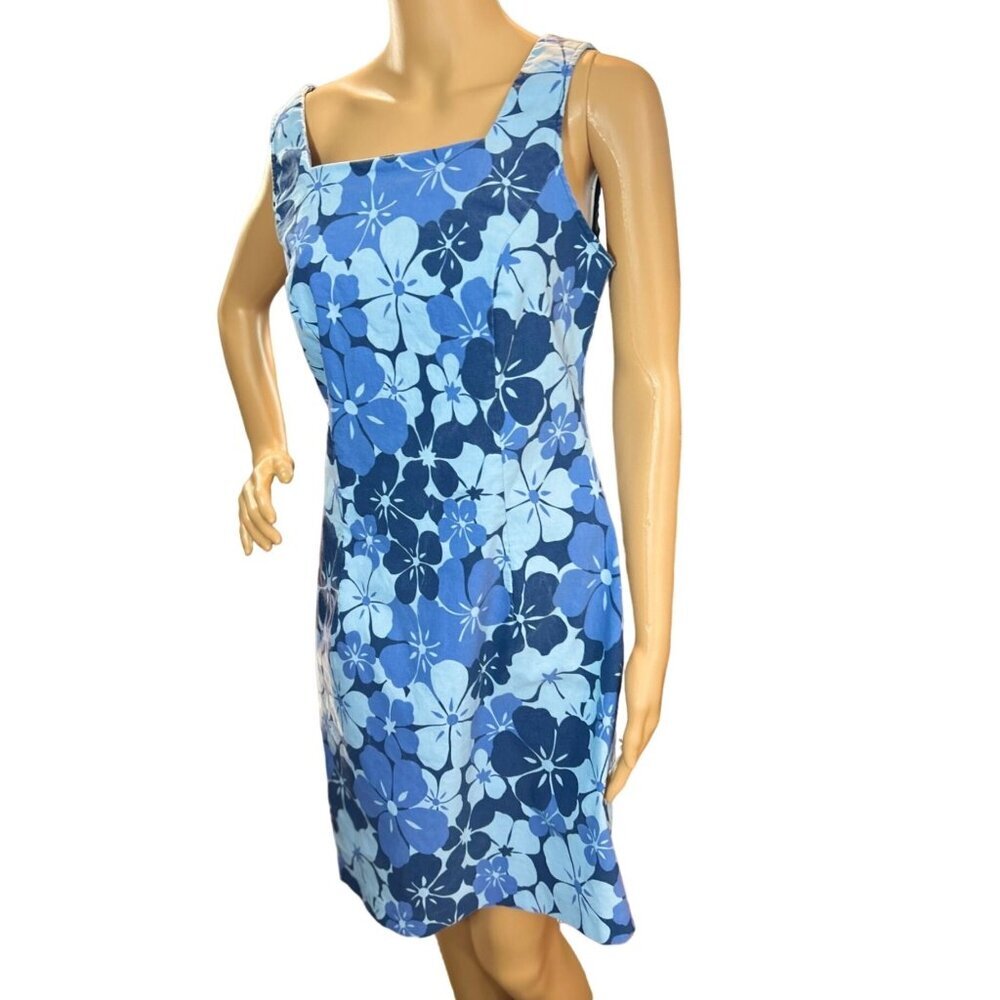 (5 for $25) City Triangles Vintage Blue Floral Retro Fitted Dress Size 13 - Picture 2 of 7
